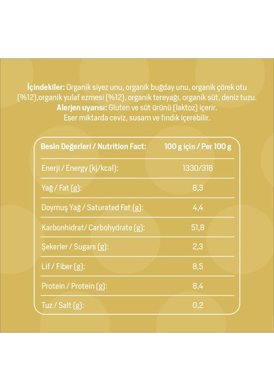 Baca Organik Organik Siyezli Yaprak Galeta 55 G