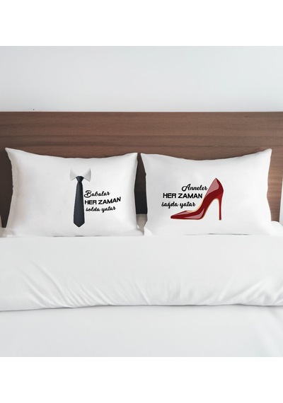Bk Gift Sevgili Tasarımlı Pamuklu 2 Li Yastık Kılıfı Seti-9 50x70cm , Sevgiliye , Ev si, Tasarım Ev Tekstili