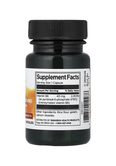 Swanson Vitamins, P-5-p, 40 Mg, 60 Capsules