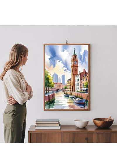 Sydney Suluboya Tablo Avustralya Seyahat Sanat Baskısı