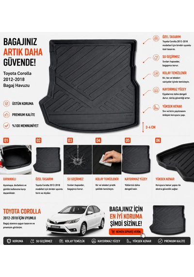 Toyota Corolla 2012-2018 Arası Bagaj Havuzu