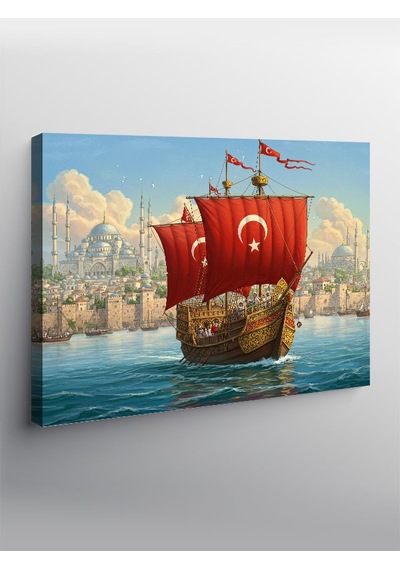 Kanvas Tablo Osmanlı Gemisi Ve Deniz