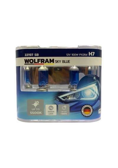Wolfram 12v H7 Ampul 100w Beyaz Işık 5500k 2 Ad