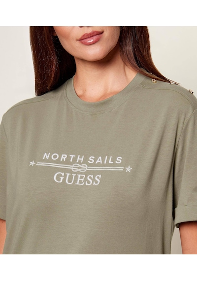 Guess W6gı03k2657 Xns Logo Tee Kadın Tişört Yeşil