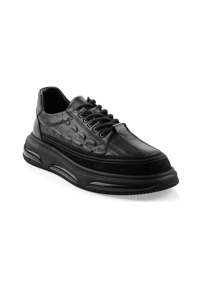 Bambi Siyah Hakiki Deri Erkek Sneaker E01080219003 Siyah