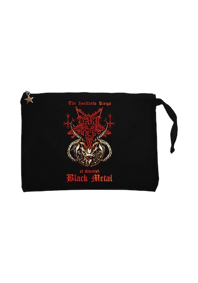Dark Funeral King Siyah Clutch Astarlı Cüzdan / El Çantası Siyah