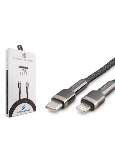 Subzero Cl204 27w Örgülü Metal Başlık Type-c To Lightning Elite Plus Serisi Şarj Data Kablosu