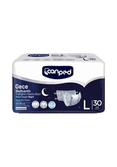 Belbantlı Yetişkin Hasta Bezi Gece L 30lu 100-150 Cm L