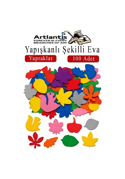 Şekilli Eva Yapışkanlı Yapraklar 100 Lü 1 Paket Kendinden Yapışkanlı Eva Sticker Okul Öncesi Kreş Ana Sınıfı