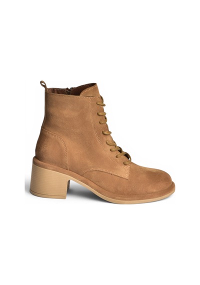 Fox Shoes Z555670602 Vizon Hakiki Deri Süet Kalın Topuklu Kadın Bot