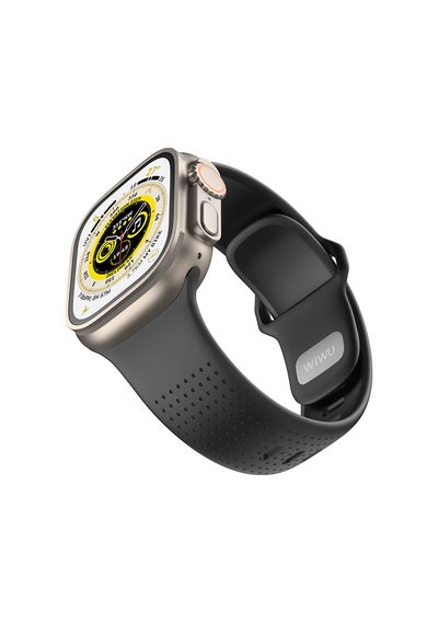 Watch 7 45mm Uyumlu Wiwu Wi-wb0201 Comf Secur Serisi Spor Silikon Kordon Siyah