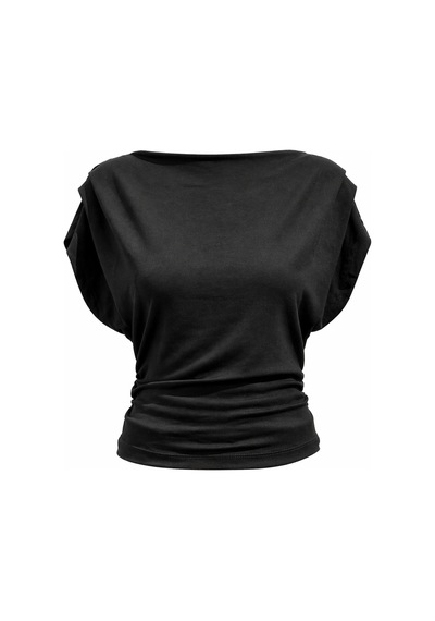 Mixray 2093 Kadın Dökümlü Bluz Geniş Paça Pantolon İkili Takım Siyah