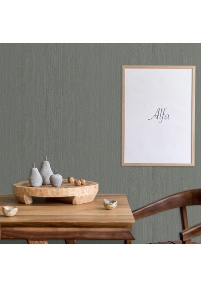 Alfa Kumaş Desen Duvar Kağıdı 3711-5, Gri, 16,50 M² Silinebilir Ce, Iso 9001, Iso 10002
