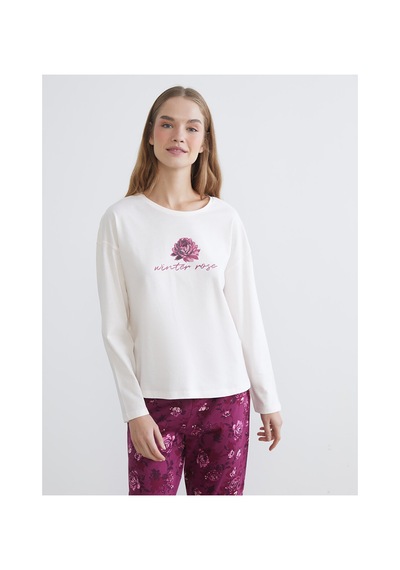 Lcw Dream Kırmızı Bisiklet Yaka Çiçekli Kadın Pijama Takımı