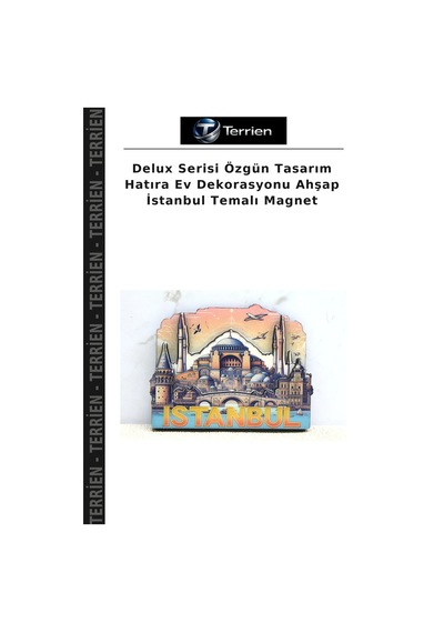 Delux Serisi Özgün Tasarım Hatıra Ev Dekorasyonu Ahşap İstanbul Temalı Magnet Çok Renkli