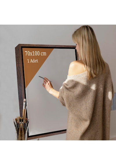 Kahverengi Çerçeveli Tuval 70 x 100 CM Yatay & Dikey Profesyonel %100 Pamuk Boş Tablo