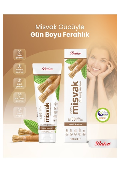 Balen Doğal Misvak Özlü Diş Macunu 100 Ml Beyazlatma