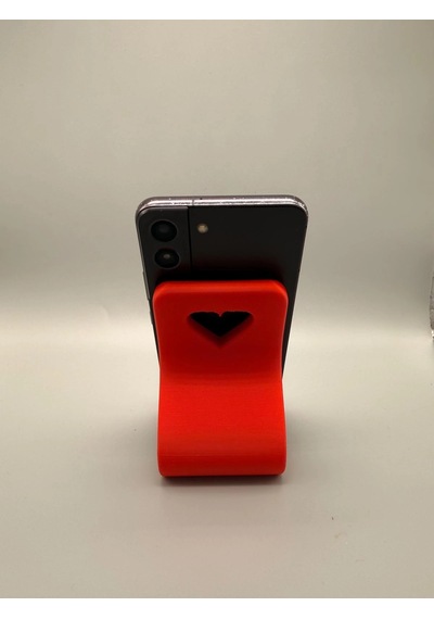 Riti Design - Cor - Kalp Pencereli Minimalist Masaüstü Telefon Tutucu Beyaz