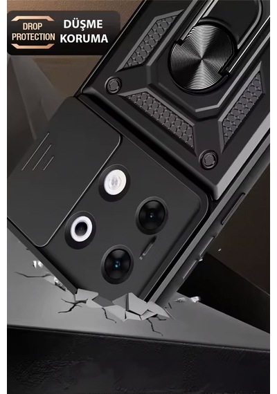 İnfinix Zero 30 5g Kılıf Pars Lens Sürgülü Yüzüklü Standlı Korumalı Kılıf