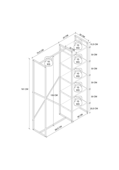 5 Raflı Metal Gardırop Metal Portmanto Açık Gardırop Elbise Dolabı Metal Askılık Vestiyer Loftix Antrasit 5 Raflı Metal Gardırop Metal Portmanto Açık Gardırop Elbise Dolabı Metal Askılık Vestiyer Loftix Antrasit