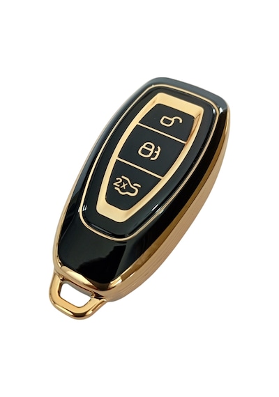 Ford Focus Fiesta Mondeo Kuga C Max Uyumlu Kumanda Anahtar Kılıfı Oto Anahtarlık Siyah Gold