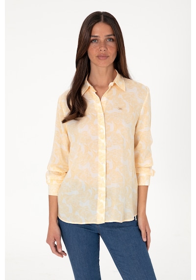 U.s. Polo Assn. Kadın Sarı Gömlek Desenli 50306414-vr044 Sarı
