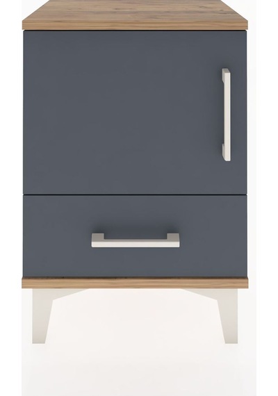 Arges Komodin 2 Raflı Tek Kapaklı 44x30x64 Çam-antrasit Atlas Çam