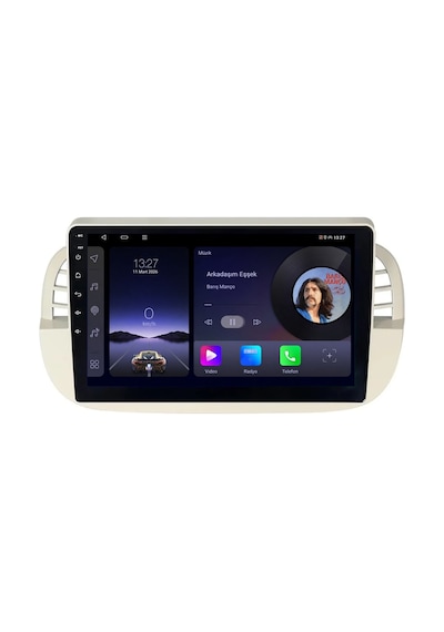 Fiat 500c Android Siyah Multimedya 2009-2015 Carplay Android Auto Navigasyon Kameralı 4gb Ram 64gb 9"