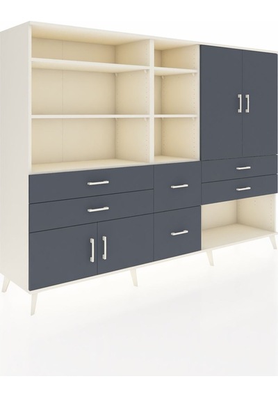 Hyperion Dolap 10 Raflı 6 Çekmeceli 4 Kapaklı 220x44x163 Aytaşı-a Aytaşı-antrasit Hyperion Dolap 10 Raflı 6 Çekmeceli 4 Kapaklı 220x44x163 Aytaşı-a Aytaşı-antrasit