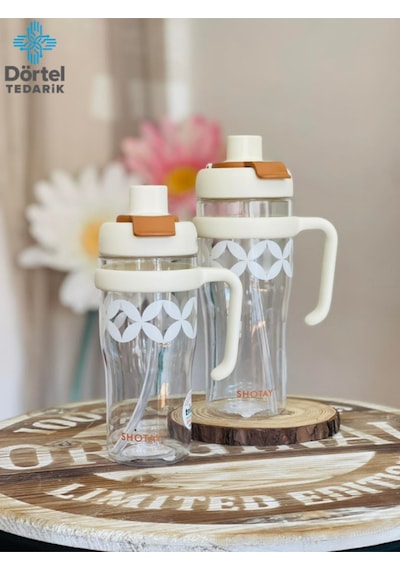 H2o Tritan Saplı Pipetli Matara 1250 Ml Bej
