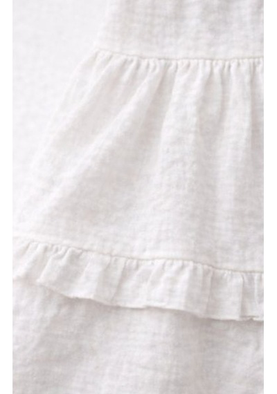 Baby Corner Bebe Yaka Fırfırlı Kız Bebek Elbise Beyaz