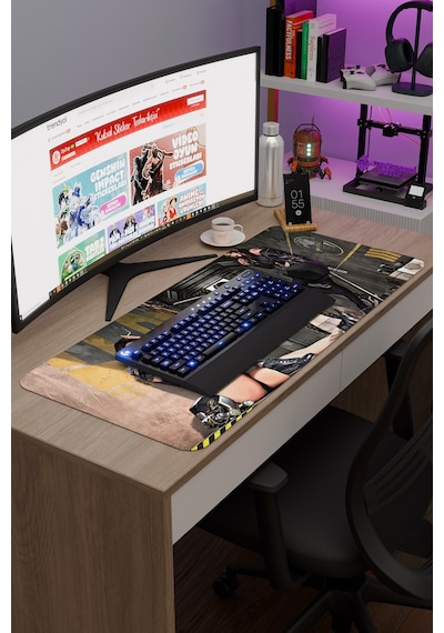 Kadın V2 90x40 Xxl Gaming Kauçuk Kaymaz Taban Mouse Pad Fare Altlığı
