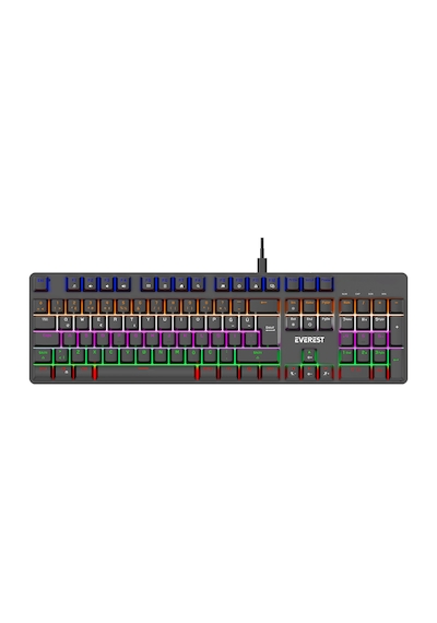 Everest Kb-mk1 Lumos Siyah Usb Rainbow Aydınlatmalı Blue Switch Full Anti-ghosting Mekanik Gaming Oyuncu Klavye