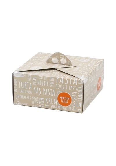 Saplı Turta Kutusu No:1 22x22x13 Cm - 50 Adet