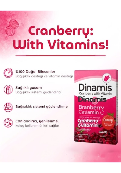 Dinamis Cranberry With Vit-c Takviye Edici Gıda 20 Saşe 868076308