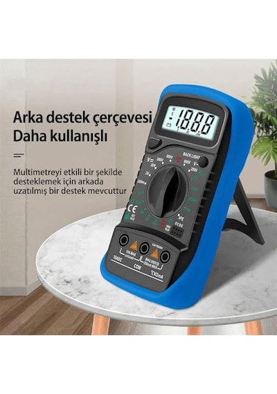 Led Ekranlı Dijital Multimetre Ölçü Aleti, Işıklı Ekranlı Elektrik Akım Ölçer, Silikon Kılıflı Açılabili