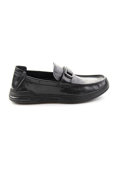 Bambi Siyah Hakiki Deri Erkek Loafer Ayakkabı E01185590203