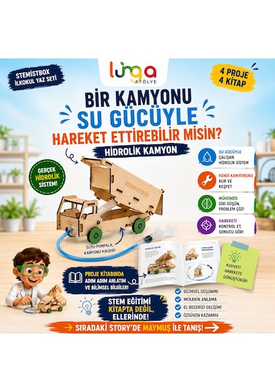 Stemist Box İlkokul Yaz Seti - 4'lü Ahşap Stem Eğitim Seti - Aktivite Kutusu 4'lü Set