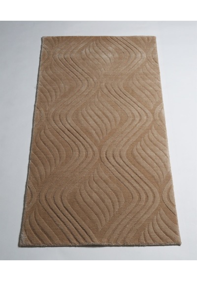 Çam Halı Emboss Jr10 Bej Modern Desen Yeni Zellanda Yünü Ve Viskon El Dokuması Halı - 80x150 Bej