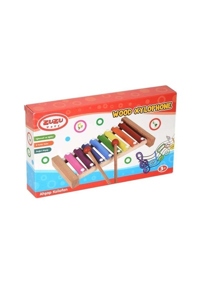 Zuzu Toys Ksilofon Ahşap Selefon 8 Nota 8 Ton 25 CM 8 Tuşlu