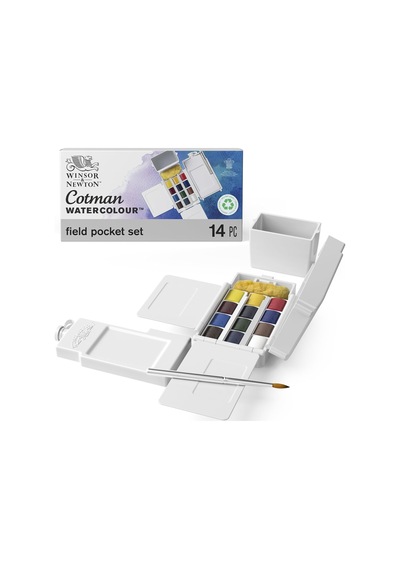 0390639 Cotman Field Box Sulu Boya Seti, Yüksek Işık Haslığına Sahip Canlı Sulu Boya, Geniş Renk Seçenekleri, Eskimeye Karşı Dayanıklı - 1/2 Kapta 12 Renk, Karıştırma Paleti, Su Tankı 0390639 Cotman Field Box Sulu Boya Seti, Yüksek Işık Haslığına Sahip Canlı Sulu Boya, Geniş Renk Seçenekleri, Eskimeye Karşı Dayanıklı - 1/2 Kapta 12 Renk, Karıştırma Paleti, Su Tankı