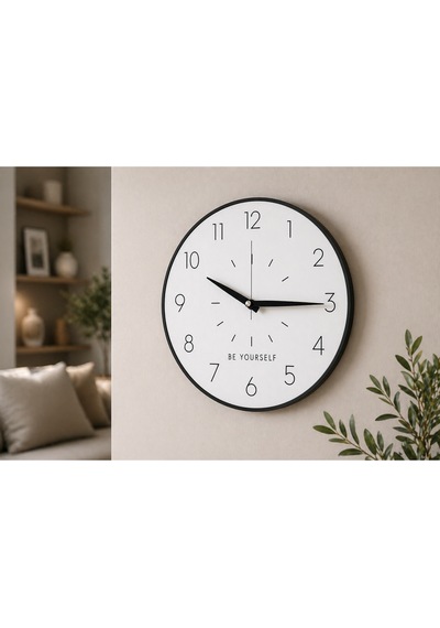 Şık Tasarım Duvar Saati 40 Cm Modern No4040 Beyaz