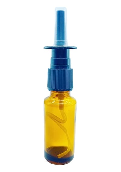 20ml Cam Amber Şişe Burun Sprey Başlıklı 10 Adet
