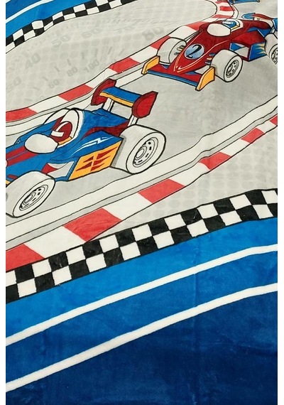 Aksu -formula Racing Mavi- Tek Kişilik Çocuk Battaniye 155x215
