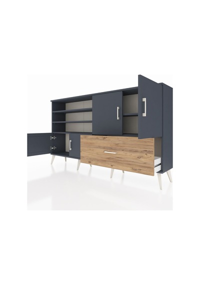 Arges Konsol 5 Raflı Tek Çekmeceli 4 Kapaklı 176x30x99 Antrasit-a Antrasit-antrasit/çam Arges Konsol 5 Raflı Tek Çekmeceli 4 Kapaklı 176x30x99 Antrasit-a Antrasit-antrasit/çam