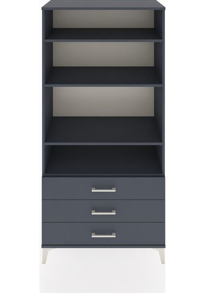 Hyperion Dolap Tek Raflı 7 Çekmeceli 88x44x182 Antrasit-antrasit Antrasit