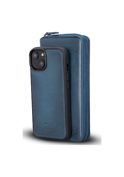 Bouletta Apple Uyumlu iPhone  14 Deri Zip Kılıf BRN4EF