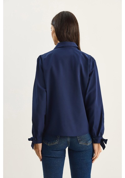 Shade Kadın Manşet Detaylı Poplin Gömlek 2153 60283763 - Lacivert