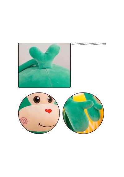 İthal Kumaş Sevimli Maymun Peluş Oyuncak 75 Cm Ekstra Yumuşak Canlı Renkli Uyku Ve Oyun Arkadaşı Yeşil
