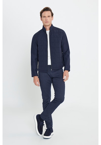 Ac&Co / Altınyıldız Classics Erkek Lacivert Standart Fit Normal Kesim Dik Yaka Desenli Mont Lacivert Ac&Co / Altınyıldız Classics Erkek Lacivert Standart Fit Normal Kesim Dik Yaka Desenli Mont Lacivert